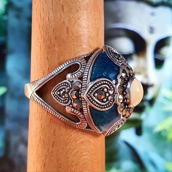 Sterling Silver Plated Fashion Ring Size 11.5 - Picture 3 of 10